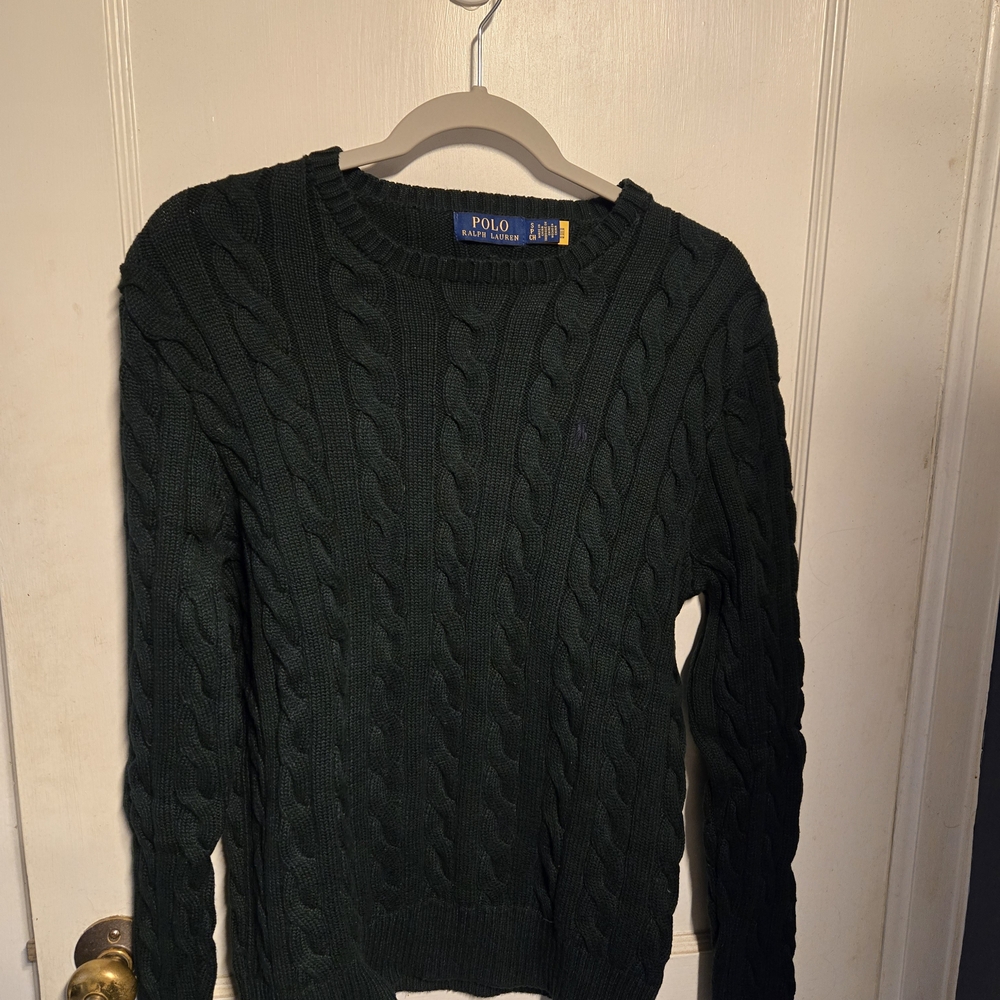 Polo by Ralph Lauren Women's Green Cable Knit Sweater